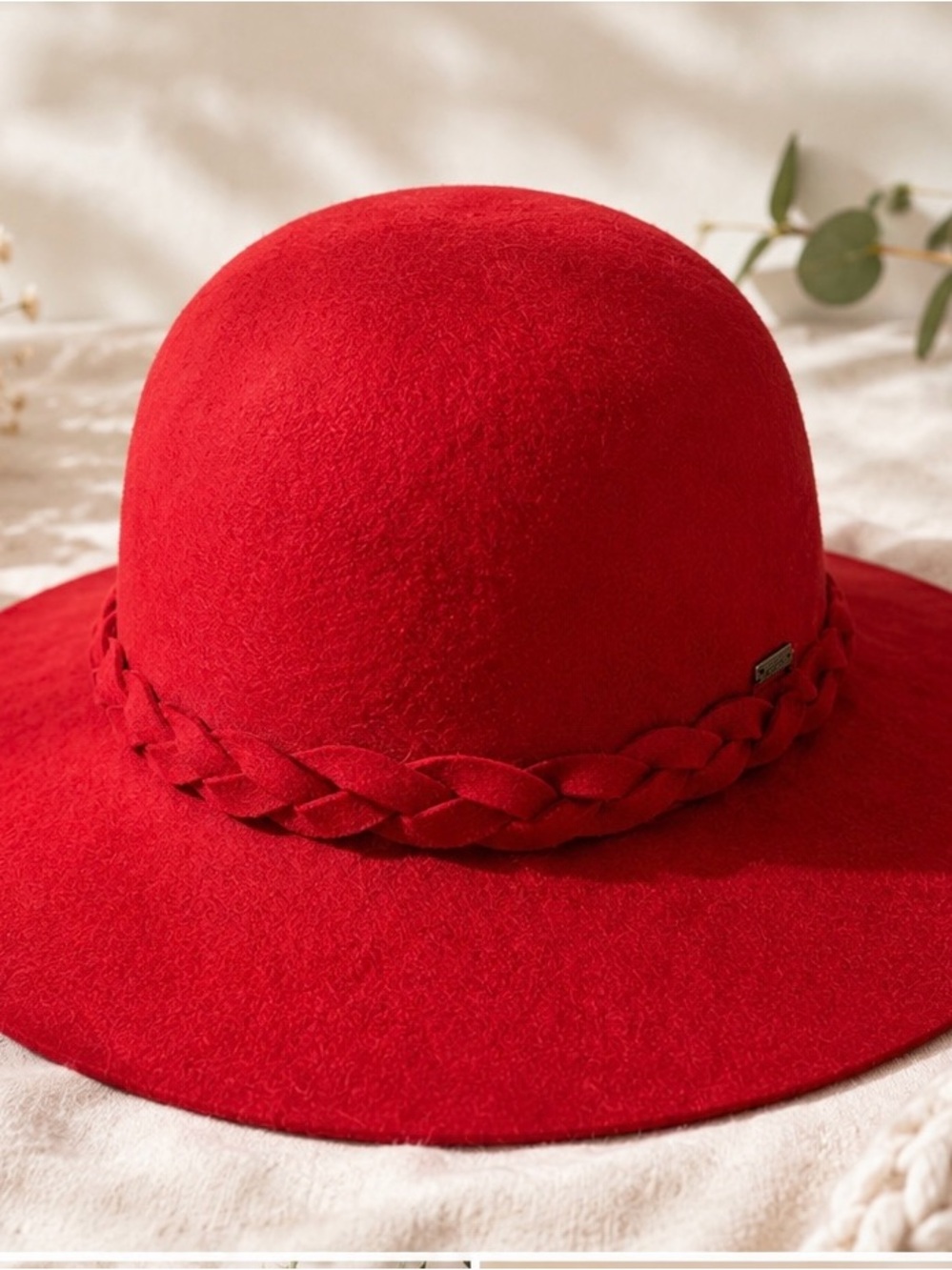 Classic Braided Felt Hat - Red